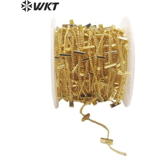 WT-BC137 Fashion gold electroplated jewelry chain for necklace or bracelet design, DIY design finding brass chain sell by meter