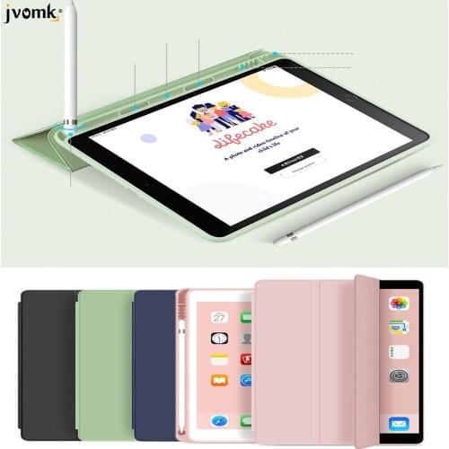 For New iPad 10.2 inch 7th Gen 2019 Case With Pencil Holder , Slim Tri-fold PU Leather Smart Cover have wake up sleep