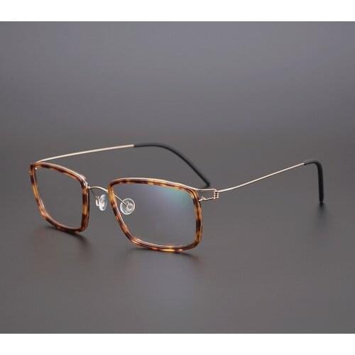 Denmark Brand Design Vintage Square Ultralight Titanium Acetate Prescription Glasses Frame Men Women Optical Eyeglasses Eyewear
