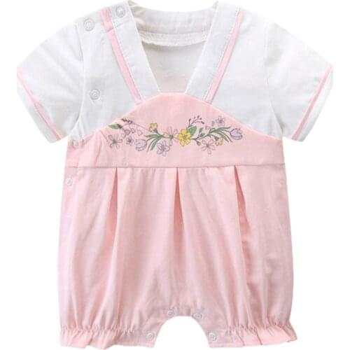 Baby Romper Chinese Style Breathable Cotton Girl Cute Short Outfits Comfortable Toddler Short Suit Skin-friendly Bodysuits