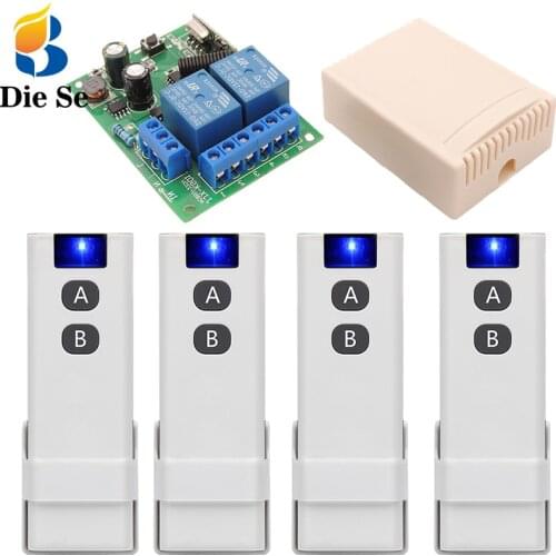 DieSe 433MHz Wireless Remote Control 2 buttons Mount Clip Transmitter and AC 110V 220V 10A Receiver For Garage Motor Light DIY