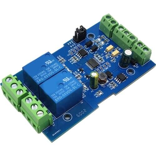 For Modbus RTU 2 Channel 12V Relay Output Board Module Switch Input RS485 / TTL UART Module
