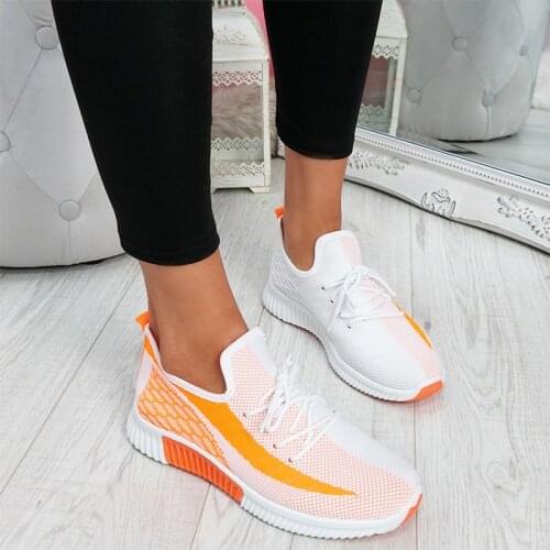 2021 Women Vulcanized Woman Mesh Sneakers Female Lace Up Shoes Womens Round Toe Low Heels Ladies Comfortable Casual Footwear