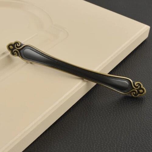 3.8"Furniture handles Wardrobe handle 5"European pastoral drawer handles Wardrobe solid pull knobs Antique brass dresser handles