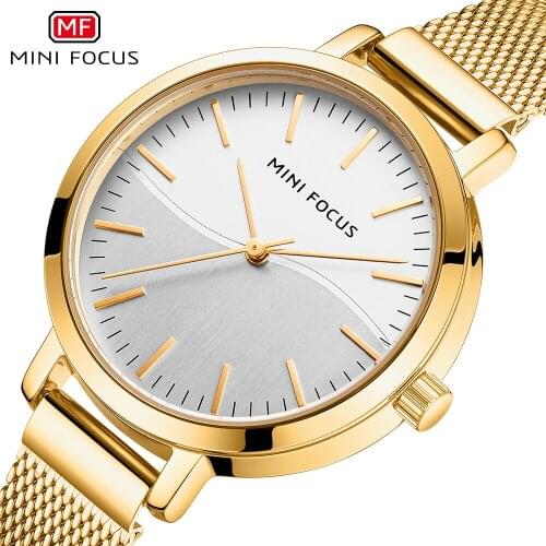 Mini Focus Dress Minimalist Royal Gold Quartz Watch Woman Japan Import Mov. Full Steel Mesh Belt Waterproof 2020 NEW часы женски