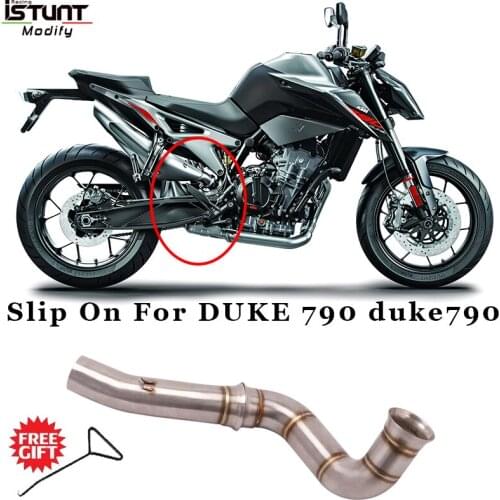 Motorcycle Exhaust Modified Stainless Steel Middle Link Pipe Catalyst Delete Pipe For DUKE 790 duke790 Slip On