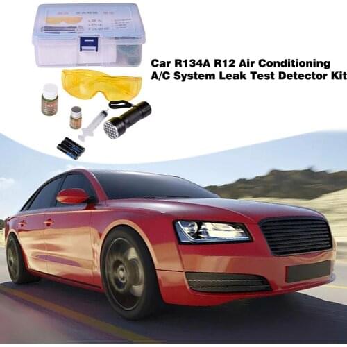 HOT Leak Detector Kit Durable Multifunctional Automotive Air Conditioning Repair Tools LED UV Flashlight Protective Glasses Set