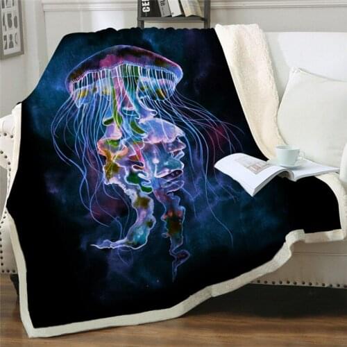 New bedclothes killer whale sheet blanket watercolor custom blanket marine animal shark fleece blanket ocean bed sheet