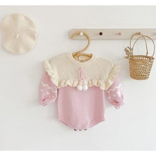 Autumn New Baby Baby Long Sleeve Knit Ha Garment Dress Fei "Triangle Bag Fart Climb Clothes Bodysuit For Newborns Bodysuit