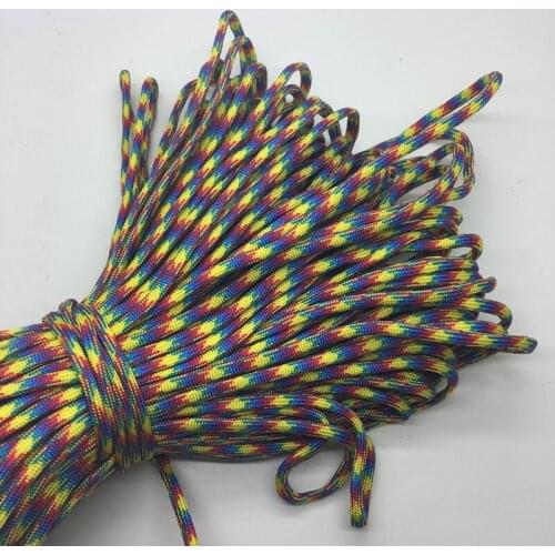 10yds/Lot Mxi color Paracord Bracelets Rope 7 Strand Parachute Cord CAMPING HiKING #Yellow+red+blue
