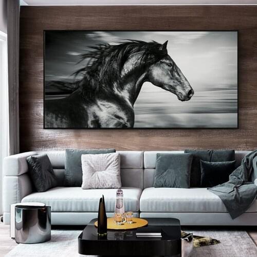 Posters and Prints Printed Arts Decor Wall Pictures large Size Home Decoration Art Horse Black and White Wall Painting Pictures