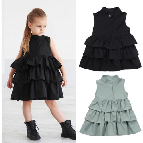 Newborn Kid Baby Girl Dress Sleeveless Party Pageant Ruffle Tutu Princess Dress Turtleneck Bubble Girl Clothes