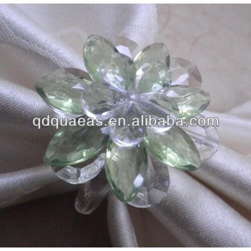 Clear crystal napkin ring beaded wedding, napkin holder