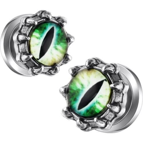 Drop shipping Steel Ear Flesh Tunnel Plugs Anodized Without Thread Double Flared Hollow Screw Earlet Gauges Expander Piercing