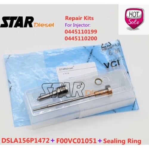 Repair Kits DSLA156P1472 0433175326 Injector Nozzle Tips F00VC01051 Control Valve For 0445110199 0445110200
