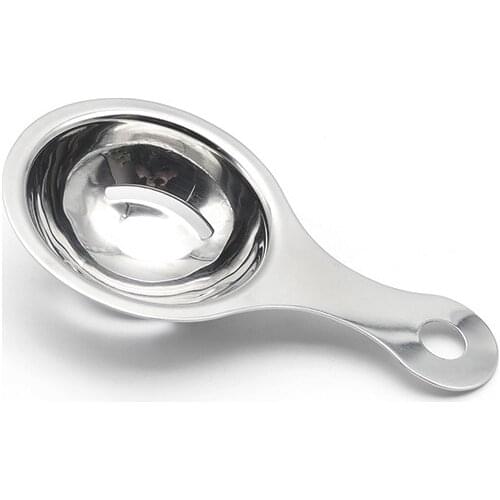 Stainless Steel Egg Yolk White Separator Divider Extractor Filter Strainer Tool Kitchen Gadget Silver Cooking Dining Sieve