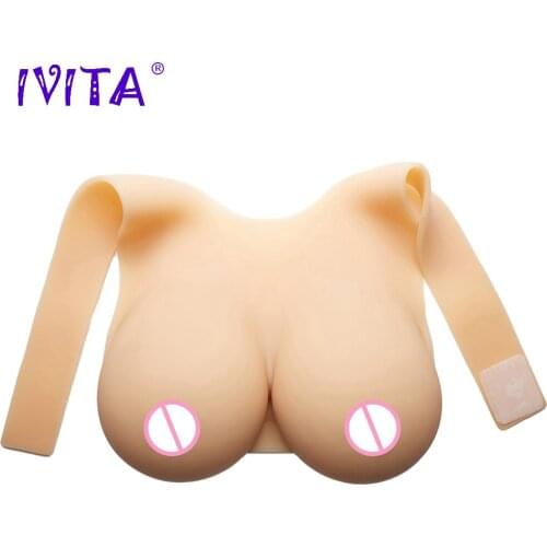 IVITA 4100g Silicone Breast Forms Beige Fake Boobs For Crossdresser Transgender Transvestite Drag Queen Mastectomy Health Breast