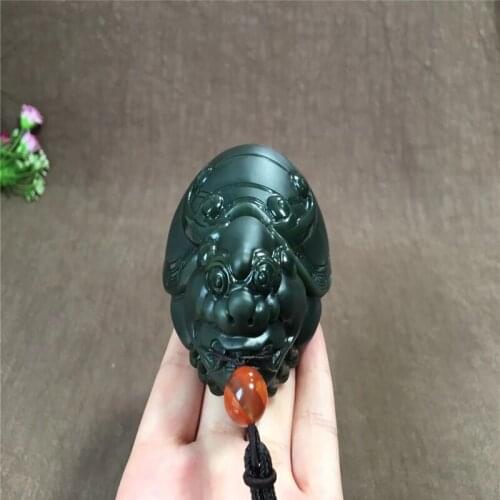 Xinjiang Hetian Yuqing Jade Dragon Turtle Pendant Dragon Turtle Handle hp41