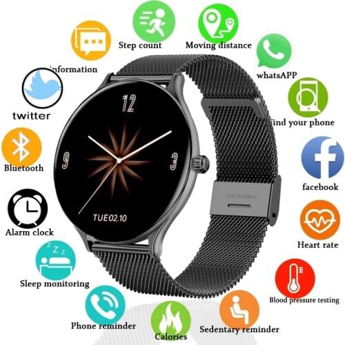 LIGE Ladies Smart Watch Women smartwatch Sports Health Fitness Tracker Waterproof Full circle touch screen reloj inteligente