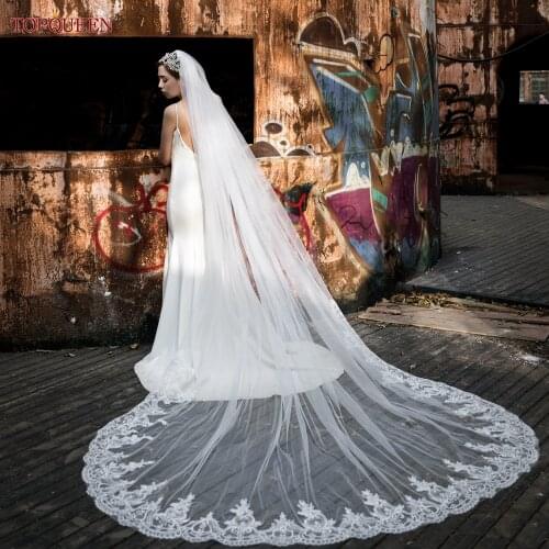 TOPQUEEN V73 Bride Veil Minster European Wedding Veil Spanish Mantilla Churchs Wedding Veil Tulle Transparent Lace