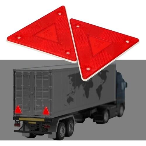 2 Pieces Triangle Warning Reflector Vehicle Stop Warning Sign Red Safety Reflective Sign Board Truck Plate Rear Light