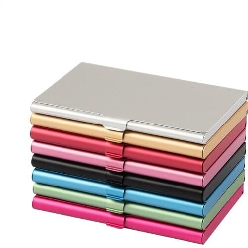 Creative Business Card Holder Alloy Aluminum Metal Box Credit Card Wallet Business Card Case Stationery Desk Organizer