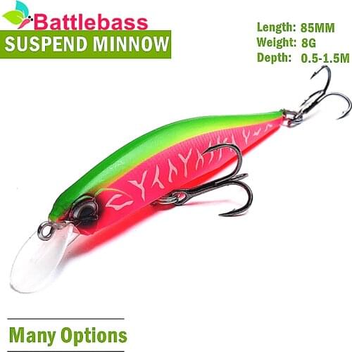 BATTLEBASS JERK MINNOW BAM25 85mm 8g Hot Model Fishing Lure Hard Bait 7 Color wobbler Minnow Quality Professional 2021 new