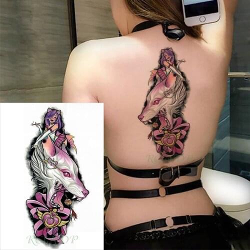 Waterproof Temporary Tattoo Sticker cartoon dragon fighting girl Tatto colour Tattos Flash Tatoo Fake Tattoos for Men Women
