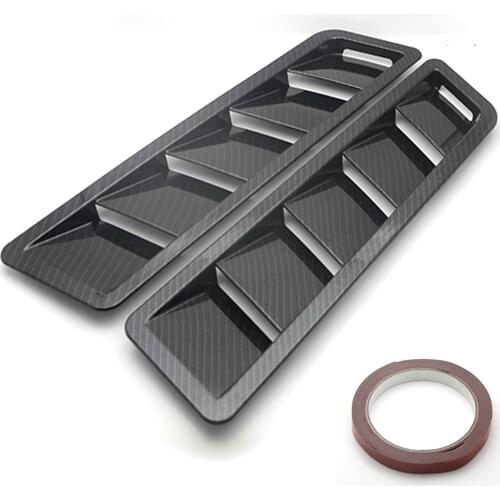 Air Flow Intake Universal Scoop Bonnet Side Fender Car Decorative Cover Hood Vent Louver Cooling Panel Trim Set
