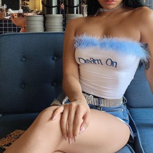 Summer T Shirt Women letter embroidery strapless sells flash t-shirts new 2021 undertakes Female Tee Tshirts BLG910666