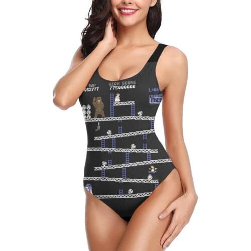 Women 2021 Exotic Bikinis Retro Game Women Swimsuit One-Piece swimsuit Game Anime 80s Women SwimSuit