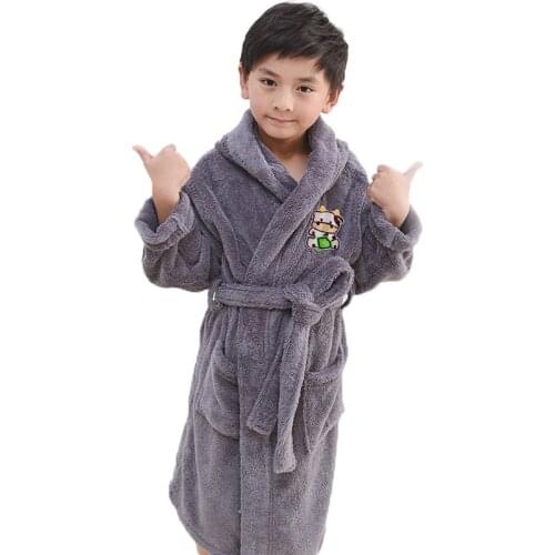 Winter warm bathrobe pijamas kids cartoon towel fleece Baby boys girls robe children clothing Bathrobe nightgown christmas gifts