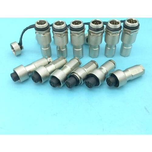 1 Set GX12 G12 Copper Docking 2 pin 3 4 5 6 pin 7 Pin Male& Female Panel 12mm Aviation Connector Butt Joint Aviation Plug Socket