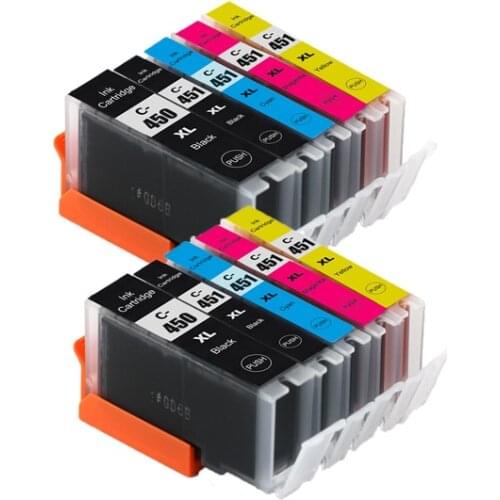 10pcs PGI-450 compatible ink cartridge 5color for canon PIXMA IP7240 MG5440 MG5540 MG6440 MG6640 MG5640 MX924 MX724 IX6840