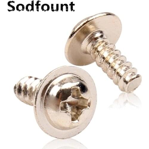 100pcs/Lot Cross round head with flat tail self-tapping screws M2.6*4mm-10mm PWB pan head with gasket nickel plated