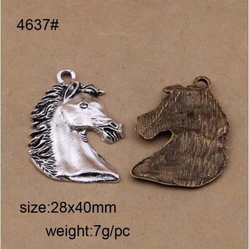 15pcs Tibetan Silver Tone Horse Head Charms Pendants Jewelry Diy Jewelry Findings 28x40mm