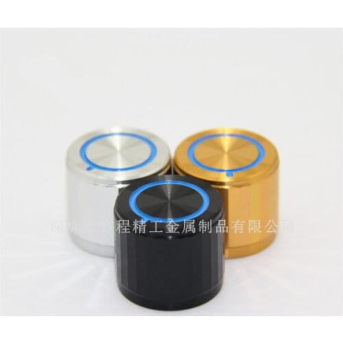 2pcs aluminum knob potentiometer knob 19*17 20*17*6mm Insert tooth blasting full Edge top circle CD pattern Audio knob