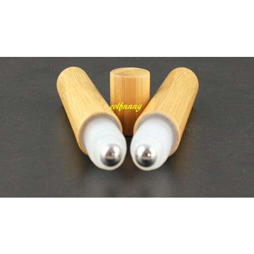 20pcs/lot 15ML Bamboo Roll On Bottle Empty Essential Oil Bottle Cosmetic Lotion Liquid Perfume Oil Refillable Sample Container