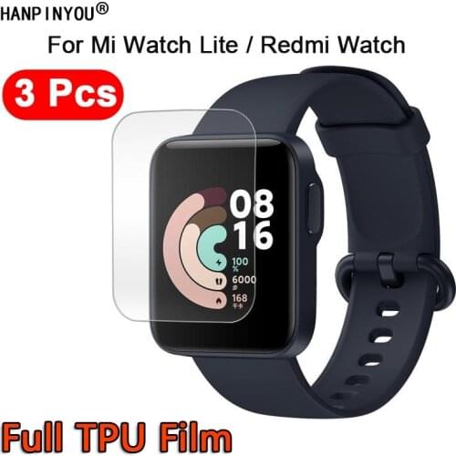 3Pcs For Xiaomi MI Watch Lite / Redmi Watch HD Clear Soft TPU Hydrogel Full Cover Film Screen Protector (Not Tempered Glass)