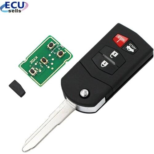 4 Button Flip Key FOB 313.8MHZ 4D63 80bits for Mazda 3 6 MX-5 2006-2008,for RX-8 2004-2011 FCC ID: KPU41788