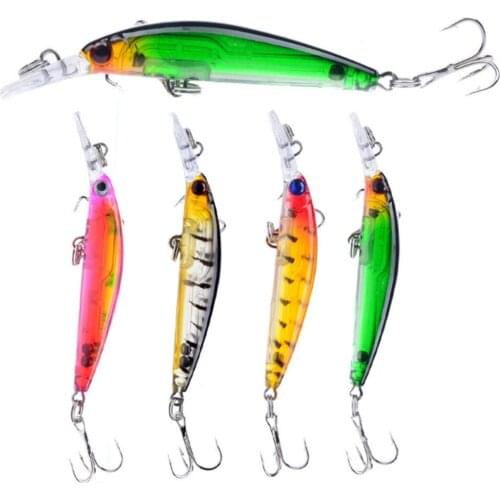 4pcs/lot 7cm/3.9g Set Lifelike Minnow Fishing Lures Wobblers Fishing Bait Crankbait Artificial Hard Bait 4 Color Fish Tackle