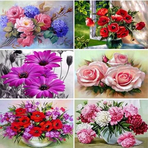 5D DIY Full Square Round Diamond Painting Flower Bouquet Diamond Embroidery Rhinestone Picture Diamond Mosaic Handmade Gift