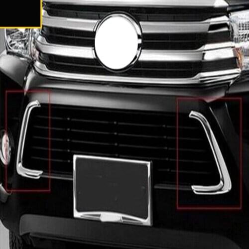 For Toyota hilux 2017 accessories chrome decorative down grill trim for toyota hilux revo 2015 2016+ hilux revo decorative parts