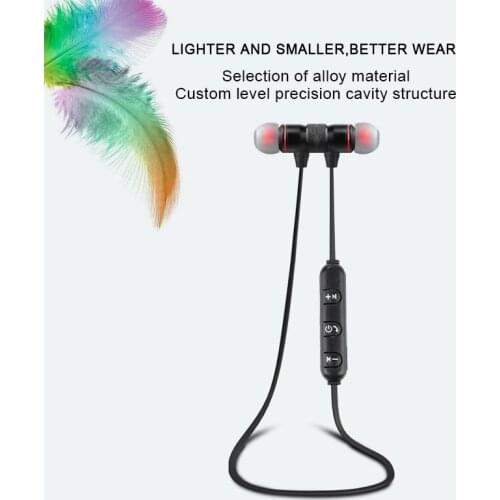 Wireless Magnet Bluetooth Sports Headphone With Microphone Stereo Noise Reduction Multicolor Rear Mount Headphones For M9