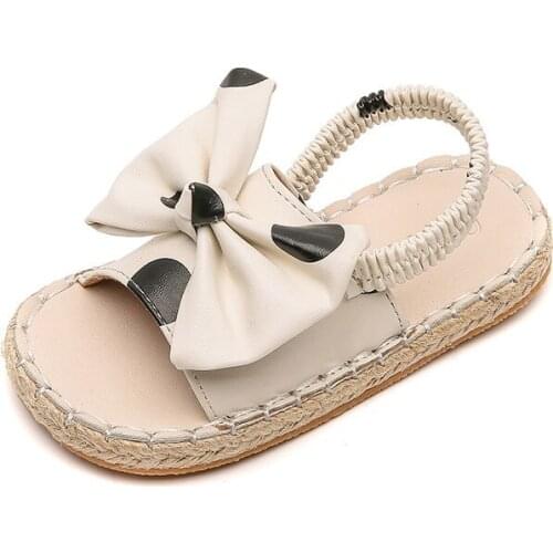 CNFSNJ new arrive summer Girls bow tie Sandals Baby Toddler Fashion Soft Bottom Ankle-Warp shoes Flat With sneakers 23-32