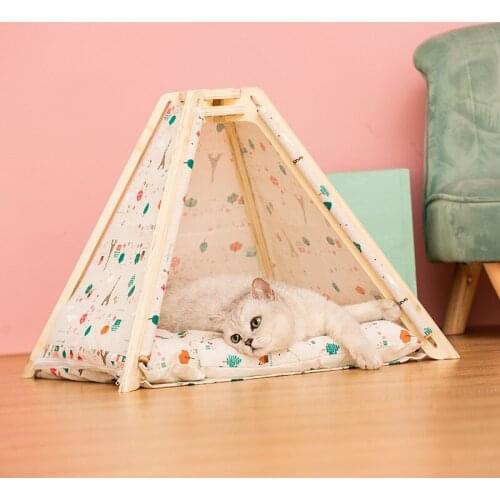 Wooden Cat litter mat autumn and winter kennel Fully removable and washable in summer dog accessories