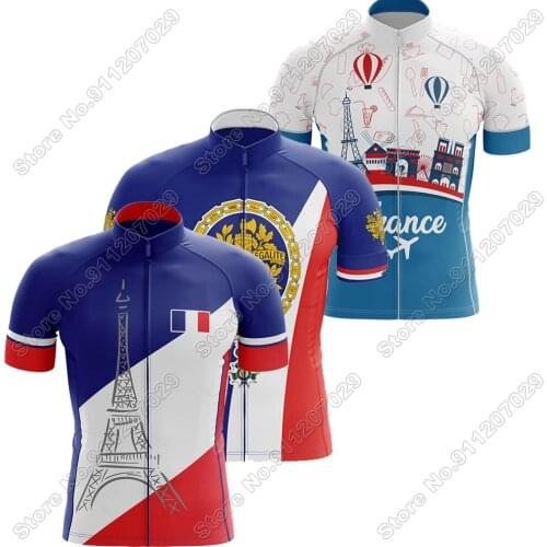 France 2021 Cycling Jersey French Short Sleeve Summer Cycling Clothing Men Road Bike Shirts Mountain Bicycle Tops MTB Ropa