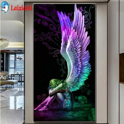 Sad angel girl diamond painting full square round diamond embroidery mosaic New arrivals gift 5d diy large size home decoration