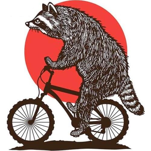 Raccoon Biker Cartoon Coolest Car Stickers and Decals Scratch-Proof JDM VAN RV Home Decor Vinyl Car Wrap