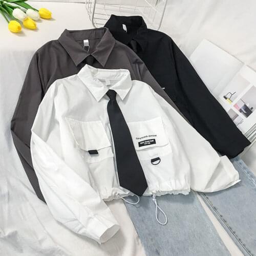 JK Short Work Clothes Top Womens White Shirt Blouse Women Blusas Ropa De Mujer